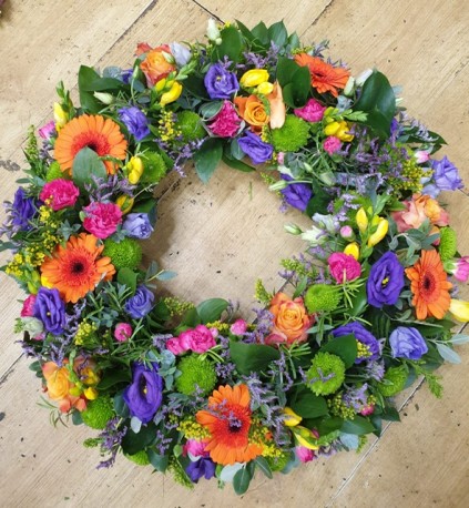 Bright flower wreath